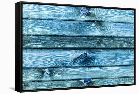 The Blue Wood Texture with Natural Patterns-Madredus-Framed Stretched Canvas