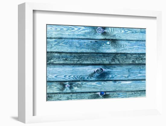 The Blue Wood Texture with Natural Patterns-Madredus-Framed Photographic Print