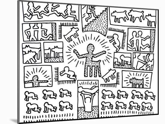 The Blueprint Drawings, 1990-Keith Haring-Mounted Giclee Print