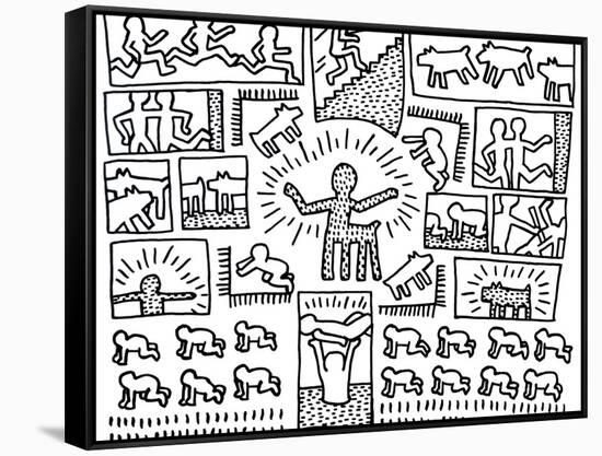 The Blueprint Drawings, 1990-Keith Haring-Framed Stretched Canvas