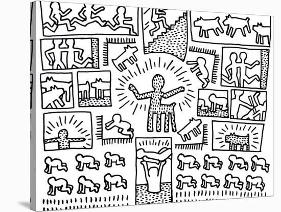 The Blueprint Drawings, 1990-Keith Haring-Stretched Canvas