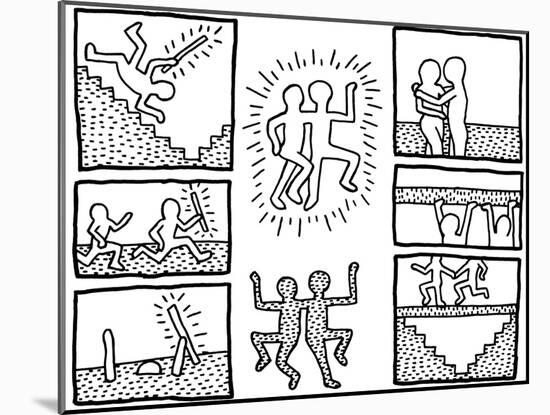 The Blueprint Drawings, 1990-Keith Haring-Mounted Giclee Print