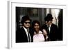 THE BLUES BROTHERS, 1980 directed by JOHN LANDIS Aretha Franklin between John Belushi and Dan Aykro-null-Framed Photo