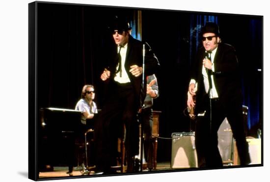 THE BLUES BROTHERS, 1980 directed by JOHN LANDIS Dan Aykroyd and John Belushi (photo)-null-Framed Stretched Canvas