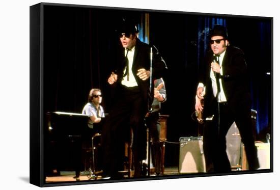 THE BLUES BROTHERS, 1980 directed by JOHN LANDIS Dan Aykroyd and John Belushi (photo)-null-Framed Stretched Canvas