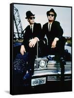 THE BLUES BROTHERS, 1980 directed by JOHN LANDIS Dan Aykroyd and John Belushi (photo)-null-Framed Stretched Canvas