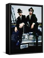 THE BLUES BROTHERS, 1980 directed by JOHN LANDIS Dan Aykroyd and John Belushi (photo)-null-Framed Stretched Canvas