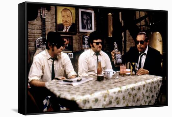 THE BLUES BROTHERS, 1980 directed by JOHN LANDIS Dan Aykroyd, John Belushi and Cab Calloway (photo)-null-Framed Stretched Canvas