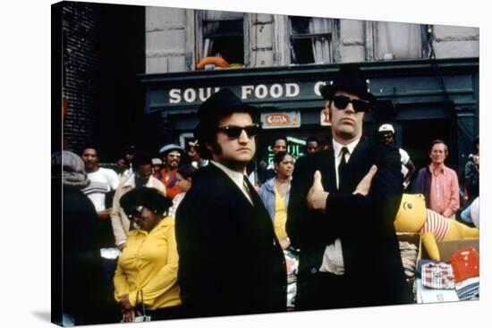 THE BLUES BROTHERS, 1980 directed by JOHN LANDIS John Belushi and Dan Aykroyd (photo)-null-Stretched Canvas