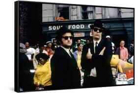 THE BLUES BROTHERS, 1980 directed by JOHN LANDIS John Belushi and Dan Aykroyd (photo)-null-Framed Stretched Canvas