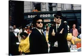 THE BLUES BROTHERS, 1980 directed by JOHN LANDIS John Belushi and Dan Aykroyd (photo)-null-Stretched Canvas