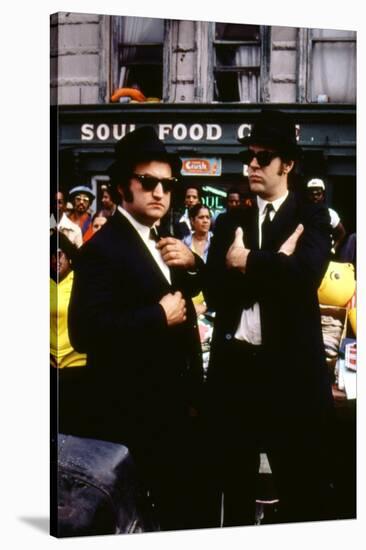 THE BLUES BROTHERS, 1980 directed by JOHN LANDIS John Belushi and Dan Aykroyd (photo)-null-Stretched Canvas