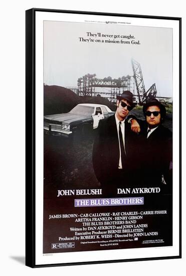 THE BLUES BROTHERS, 1980 directed by JOHN LANDIS John Belushi and Dan Aykroyd (photo)-null-Framed Stretched Canvas