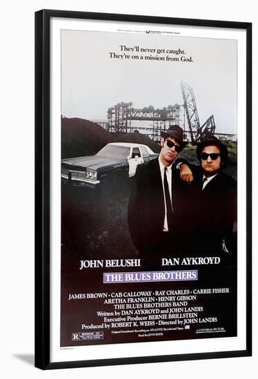 THE BLUES BROTHERS, 1980 directed by JOHN LANDIS John Belushi and Dan Aykroyd (photo)-null-Framed Poster