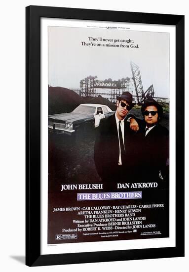 THE BLUES BROTHERS, 1980 directed by JOHN LANDIS John Belushi and Dan Aykroyd (photo)-null-Framed Poster