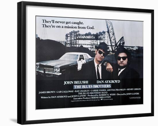 THE BLUES BROTHERS, 1980 directed by JOHN LANDIS John Belushi and Dan Aykroyd (photo)-null-Framed Photo