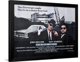 THE BLUES BROTHERS, 1980 directed by JOHN LANDIS John Belushi and Dan Aykroyd (photo)-null-Framed Photo