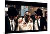 THE BLUES BROTHERS, 1980 directed by JOHN LANDIS Ray Charles between Dan Aykroyd and John Belushi (-null-Mounted Photo