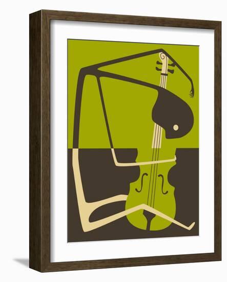 The Blues’ Cello-Jazzberry Blue-Framed Art Print