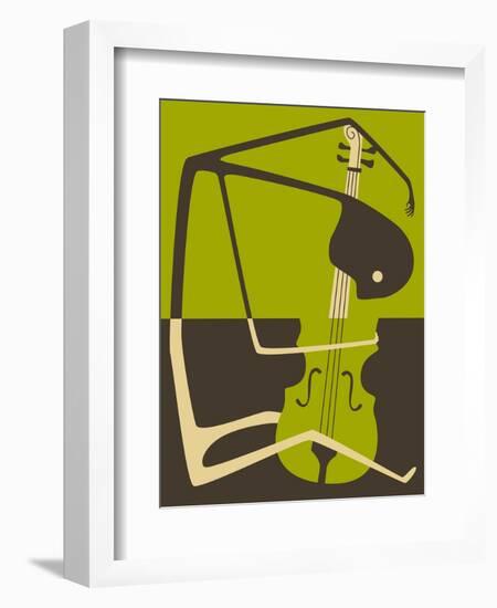 The Blues’ Cello-Jazzberry Blue-Framed Art Print