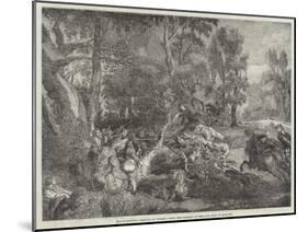 The Boar-Hunt-Peter Paul Rubens-Mounted Giclee Print