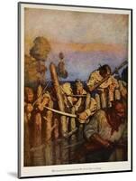 The boarders swarmed over the fence like monkeys, an illustration from 'Treasure Island' by Robert-Newell Convers Wyeth-Mounted Giclee Print