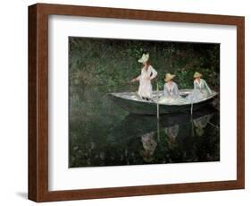 The Boat at Giverny, circa 1887-Claude Monet-Framed Giclee Print