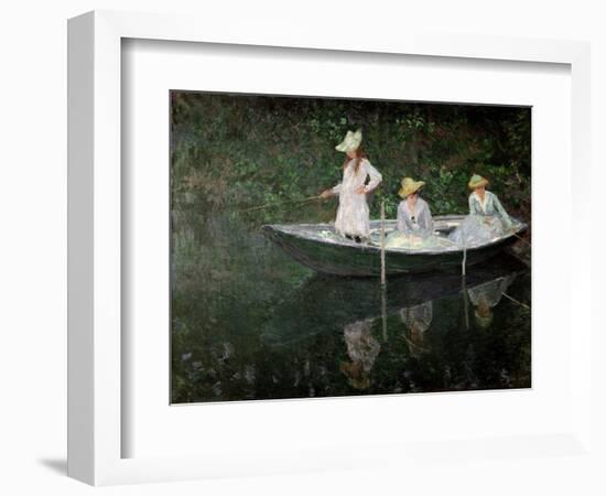 The Boat at Giverny, circa 1887-Claude Monet-Framed Giclee Print