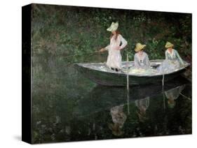 The Boat at Giverny, circa 1887-Claude Monet-Stretched Canvas