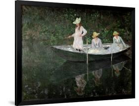 The Boat at Giverny, circa 1887-Claude Monet-Framed Giclee Print