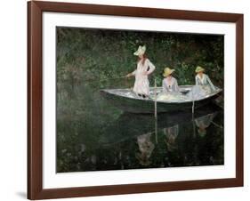 The Boat at Giverny, circa 1887-Claude Monet-Framed Giclee Print