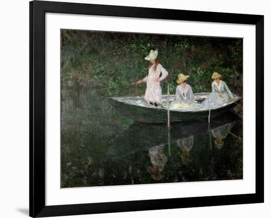 The Boat at Giverny, circa 1887-Claude Monet-Framed Giclee Print