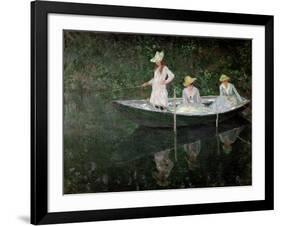 The Boat at Giverny, circa 1887-Claude Monet-Framed Giclee Print