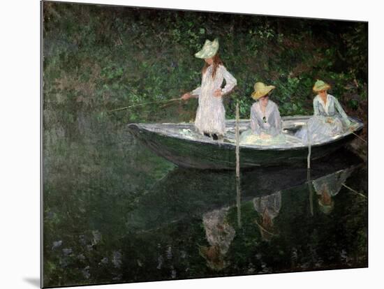 The Boat at Giverny, circa 1887-Claude Monet-Mounted Giclee Print