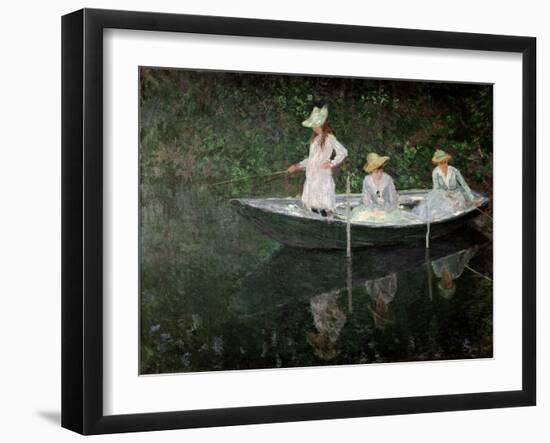 The Boat at Giverny, circa 1887-Claude Monet-Framed Giclee Print