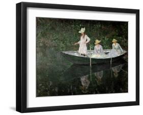 The Boat at Giverny, circa 1887-Claude Monet-Framed Giclee Print