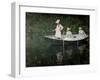 The Boat at Giverny, circa 1887-Claude Monet-Framed Giclee Print