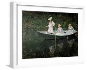 The Boat at Giverny, circa 1887-Claude Monet-Framed Giclee Print