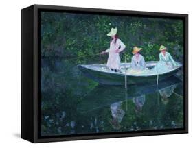 The Boat at Giverny (En Norvégienn)-Claude Monet-Framed Stretched Canvas