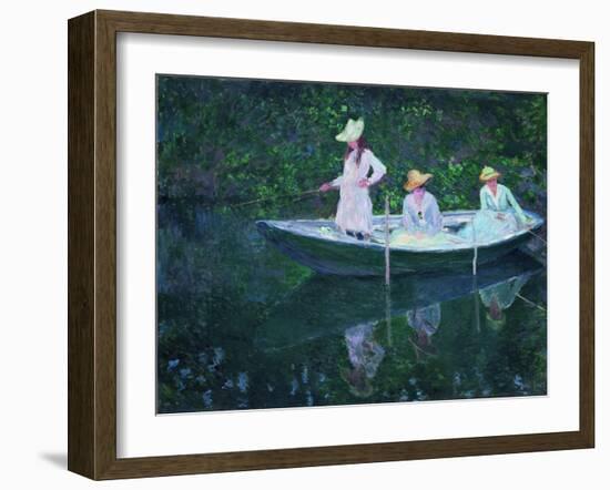 The Boat at Giverny (En Norvégienn)-Claude Monet-Framed Giclee Print