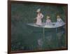 The Boat at Giverny (Or) the Norwegians, the Three Daughters of Mme. Hoschede-Claude Monet-Framed Giclee Print