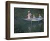 The Boat at Giverny (Or) the Norwegians, the Three Daughters of Mme. Hoschede-Claude Monet-Framed Giclee Print