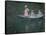 The Boat at Giverny (Or) the Norwegians, the Three Daughters of Mme. Hoschede-Claude Monet-Framed Stretched Canvas