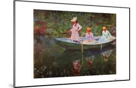 The Boat at Giverny-Claude Monet-Mounted Giclee Print