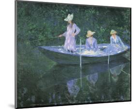 The Boat at Giverny-Claude Monet-Mounted Art Print