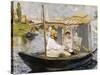 The Boat (Claude Monet in Argenteui), 1874-Edouard Manet-Stretched Canvas