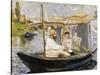 The Boat (Claude Monet in Argenteui), 1874-Edouard Manet-Stretched Canvas