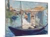 The Boat, (Claude Monet in His Floating Studio), 1874-Edouard Manet-Mounted Giclee Print