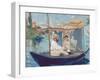 The Boat, (Claude Monet in His Floating Studio), 1874-Edouard Manet-Framed Giclee Print