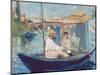 The Boat, (Claude Monet in His Floating Studio), 1874-Edouard Manet-Mounted Giclee Print